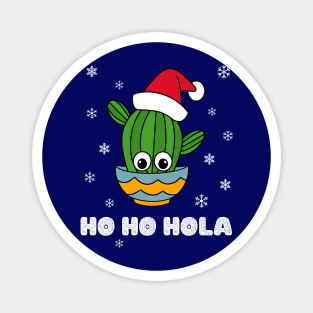 Ho Ho Hola - Cactus With A Santa Hat In A Bowl Magnet